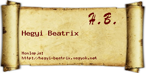 Hegyi Beatrix névjegykártya